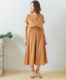 URBAN RESEARCH ROSSO WOMEN | スリットネックギャザーワンピース(ワンピース)