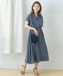 URBAN RESEARCH ROSSO WOMEN | スリットネックギャザーワンピース(ワンピース)