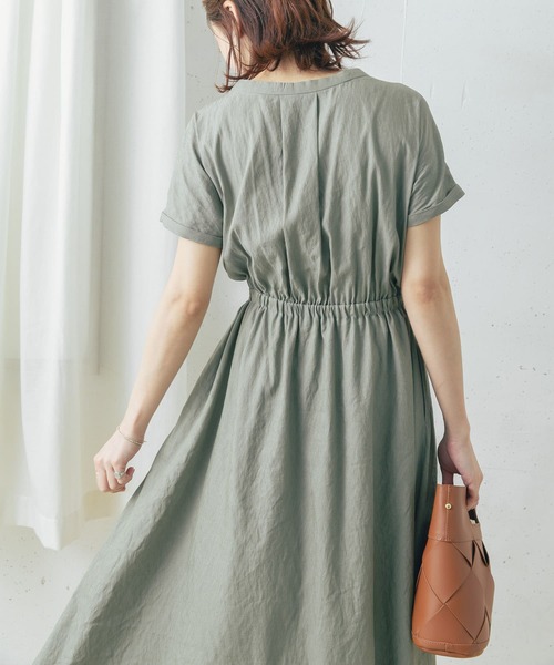 URBAN RESEARCH ROSSO スリットネックギャザーワンピース URBAN RESEARCH ROSSO WOMEN（アーバンリサーチ ロッソ）の
