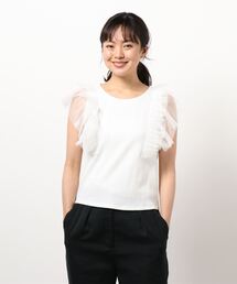 WILLSELECTION | チュールラッフルリブトップス(Tシャツ/カットソー)
