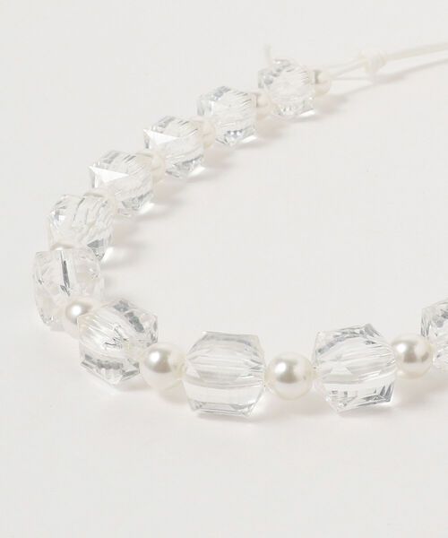 BEAMS BOY（ビームスボーイ）の「BEAMS BOY / スクエア パール 紐 ネックレス（ネックレス・レディース・ホワイト・ONE SIZE）」の3枚目の写真