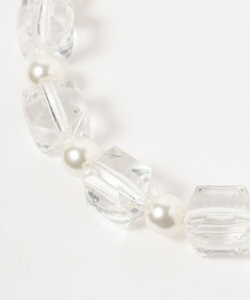 BEAMS BOY（ビームスボーイ）の「BEAMS BOY / スクエア パール 紐 ネックレス（ネックレス・レディース・ホワイト・ONE SIZE）」の5枚目の写真