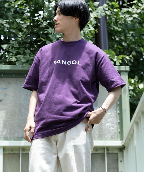 KANGOL（カンゴール）の「KANGOL　ロゴプリントTシャツ A（Tシャツ/カットソー・メンズ・ホワイト/ブラック/パープル・SMALL/MEDIUM/LARGE）」の3枚目の写真