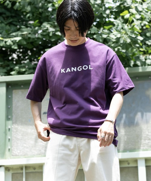 KANGOL（カンゴール）の「KANGOL　ロゴプリントTシャツ A（Tシャツ/カットソー・メンズ・ホワイト/ブラック/パープル・SMALL/MEDIUM/LARGE）」の5枚目の写真
