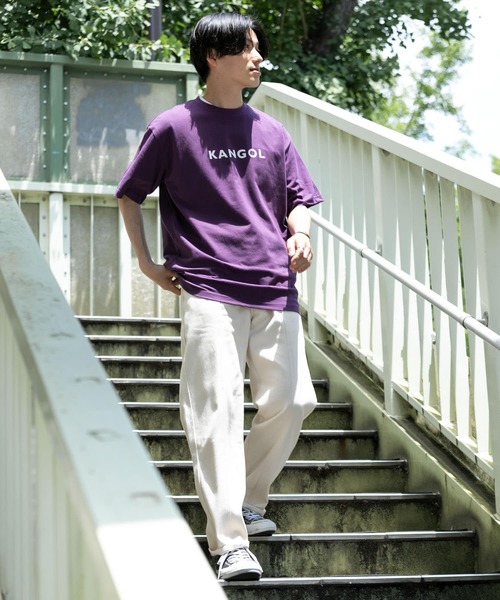 KANGOL（カンゴール）の「KANGOL　ロゴプリントTシャツ A（Tシャツ/カットソー・メンズ・ホワイト/ブラック/パープル・SMALL/MEDIUM/LARGE）」の6枚目の写真