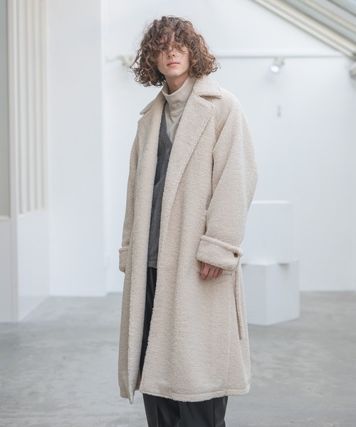 CASPER JOHN(キャスパージョン)の「Boa Gown Coat/ボアガウンコート(その他アウター・メンズ・ブラック/ナチュラル・SMALL/MEDIUM/LARGE)」の2枚目の写真