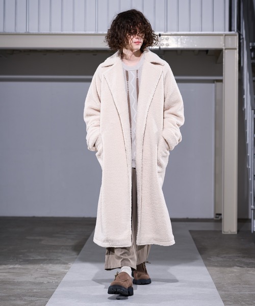 CASPER JOHN(キャスパージョン)の「Boa Gown Coat/ボアガウンコート(その他アウター・メンズ・ブラック/ナチュラル・SMALL/MEDIUM/LARGE)」の10枚目の写真