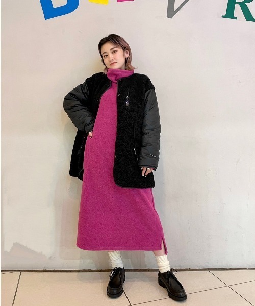 MANASTASH(マナスタッシュ)の「MANASTASH/マナスタッシュ W's FLEECE DRESS ウィメンズ フリースドレス ワンピース(ワンピース・レディース・ブラック/ミント/ピンク/ナチュラル・MEDIUM)」の15枚目の写真