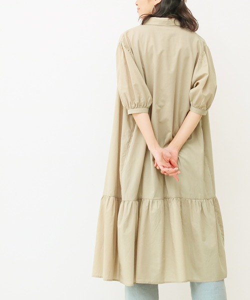 Social GIRL(ソーシャルガール)の「ティアードシャツワンピース(シャツワンピース・レディース・ブラック/オフホワイト/ストライプ/ベージュ・M)」の10枚目の写真