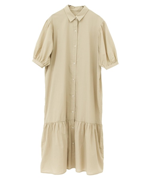 Social GIRL(ソーシャルガール)の「ティアードシャツワンピース(シャツワンピース・レディース・ブラック/オフホワイト/ストライプ/ベージュ・M)」の12枚目の写真