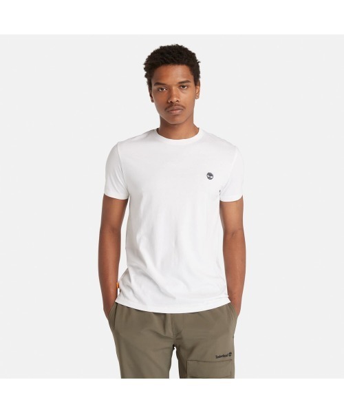 Timberland（ティンバーランド）の「半袖 スリム クルー Tシャツ メンズ（Tシャツ/カットソー・メンズ・ライトブラウン/ダークパープル/ホワイト/ブラック/グリーン/グレー/ブラック系その他・SMALL/LARGE/X-LARGE/MEDIUM/XX-LARGE/X-SMALL）」の2枚目の写真