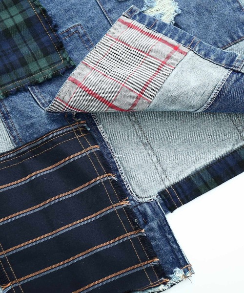 osharewalker（オシャレウォーカー）の「【廃盤】『パッチワークデニムスカート』（デニムスカート・レディース・ブルー・1/2）」の15枚目の写真