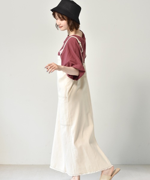 RETRO GIRL(レトロガール)の「デニムJSK(ジャンパースカート・レディース・オフホワイト/ダークブルー/ブラック・FREE)」の12枚目の写真