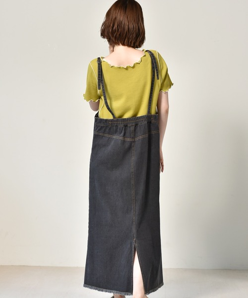 RETRO GIRL(レトロガール)の「デニムJSK(ジャンパースカート・レディース・オフホワイト/ダークブルー/ブラック・FREE)」の16枚目の写真