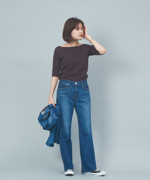 Rouge vif（ルージュヴィフ）の「2WAYサーマルプルオーバー（Tシャツ/カットソー・レディース・オフホワイト/ブラック/ブラウン・フリー）」の8枚目の写真