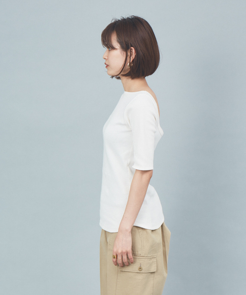 Rouge vif（ルージュヴィフ）の「2WAYサーマルプルオーバー（Tシャツ/カットソー・レディース・オフホワイト/ブラック/ブラウン・フリー）」の9枚目の写真