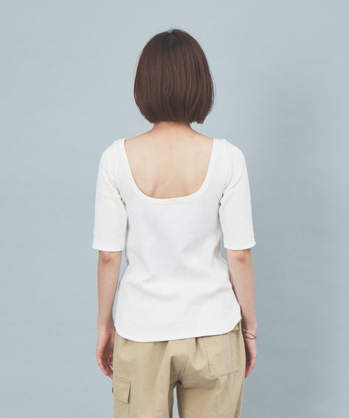 Rouge vif（ルージュヴィフ）の「2WAYサーマルプルオーバー（Tシャツ/カットソー・レディース・オフホワイト/ブラック/ブラウン・フリー）」の10枚目の写真