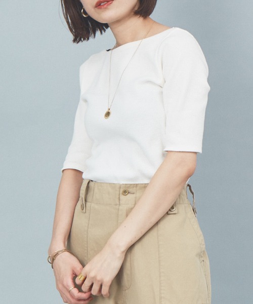 Rouge vif（ルージュヴィフ）の「2WAYサーマルプルオーバー（Tシャツ/カットソー・レディース・オフホワイト/ブラック/ブラウン・フリー）」の2枚目の写真