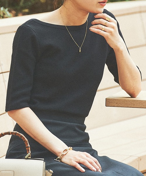 Rouge vif（ルージュヴィフ）の「2WAYサーマルプルオーバー（Tシャツ/カットソー・レディース・オフホワイト/ブラック/ブラウン・フリー）」の3枚目の写真