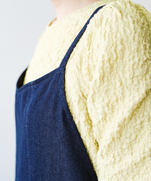 haco!（ハコ）の「あした晴れたら朝から出かけよう 雨が降ったら夜まで映画見ていよう あなたと過ごす毎日はたのしい どんな日にも寄り添うデニムサロペットパンツ by you made me（サロペット/オーバーオール・レディース・インディゴブルー・1/2）」の10枚目の写真