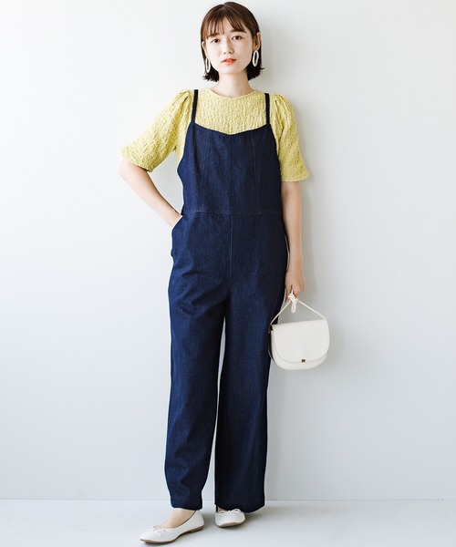 haco!（ハコ）の「あした晴れたら朝から出かけよう 雨が降ったら夜まで映画見ていよう あなたと過ごす毎日はたのしい どんな日にも寄り添うデニムサロペットパンツ by you made me（サロペット/オーバーオール・レディース・インディゴブルー・1/2）」の17枚目の写真