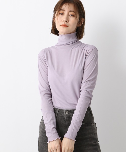 A part by（アパートバイ）の「Poシアーメロータートル　218825（Tシャツ/カットソー・レディース・チャコールグレー/ライトグレー/ライトブルー/ライトベージュ/ライトパープル・FREE）」の5枚目の写真