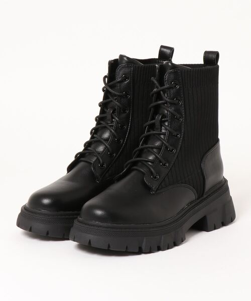 RASVOA（ラスボア）の「レースアップ切替ボリュームソールブーツ（ブーツ・レディース・ブラック・M/L）」の19枚目の写真