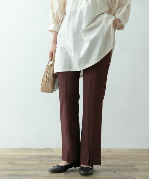 【新品タグ付】F by ROSSO撥水ストレッチスリットパンツ　黒　サイズ38 F by ROSSO（エフバイロッソ）の「F by ROSSO ストレッチ