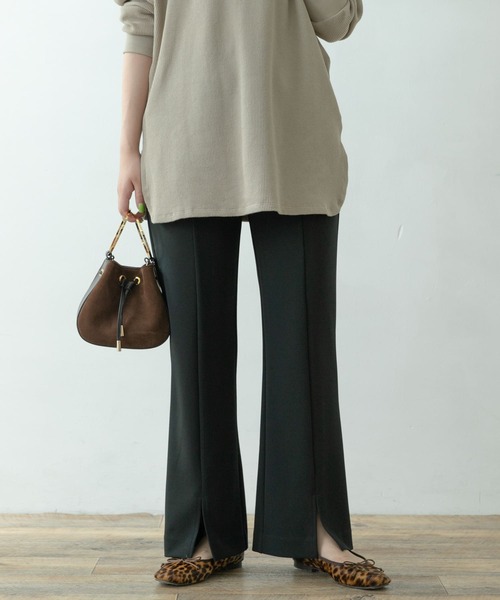 【新品タグ付】F by ROSSO撥水ストレッチスリットパンツ　黒　サイズ38 F by ROSSO（エフバイロッソ）の「F by ROSSO ストレッチ