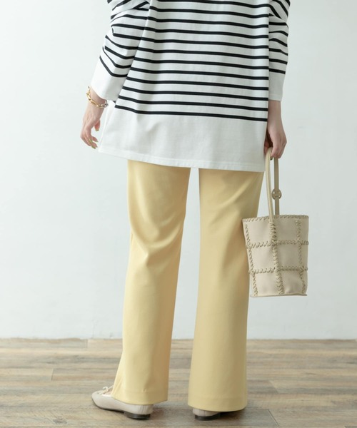 【新品タグ付】F by ROSSO撥水ストレッチスリットパンツ　黒　サイズ38 F by ROSSO（エフバイロッソ）の「F by ROSSO ストレッチ