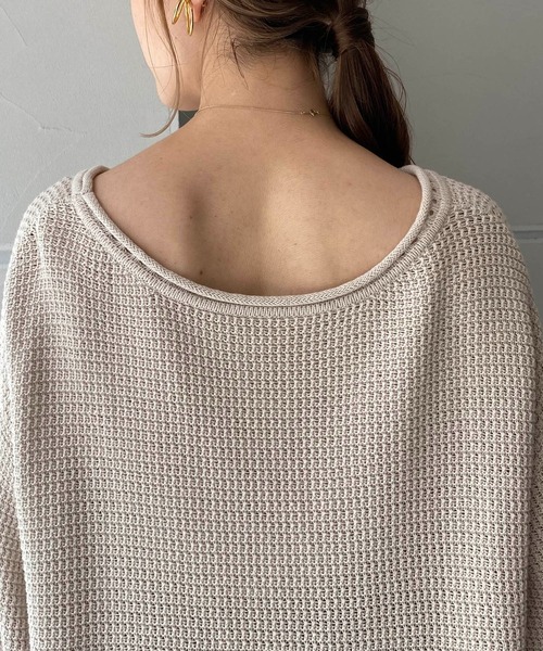 CAPRICIEUX LE'MAGE（カプリシューレマージュ）の「コットンワッフルニット（ニット/セーター・レディース・アイボリー/チャコールグレー・FREE）」の18枚目の写真