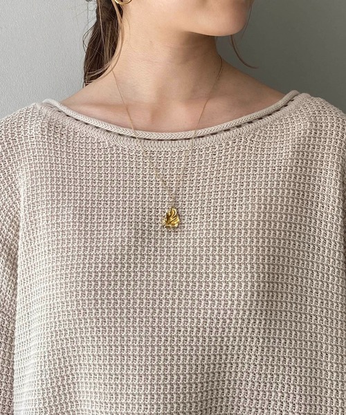 CAPRICIEUX LE'MAGE（カプリシューレマージュ）の「コットンワッフルニット（ニット/セーター・レディース・アイボリー/チャコールグレー・FREE）」の3枚目の写真