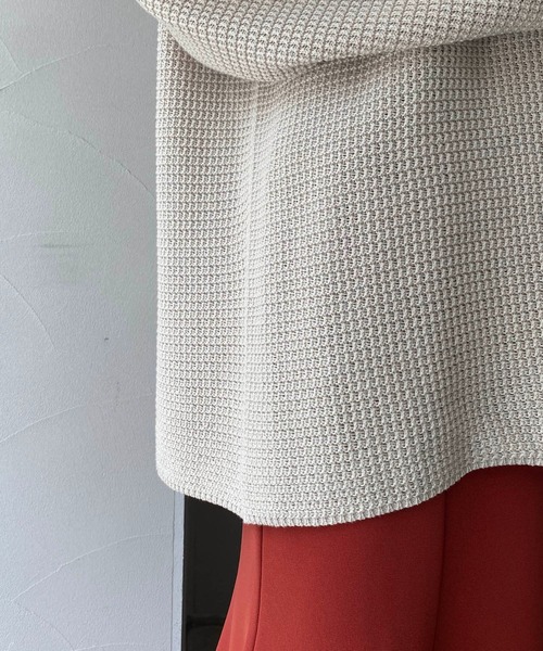 CAPRICIEUX LE'MAGE（カプリシューレマージュ）の「コットンワッフルニット（ニット/セーター・レディース・アイボリー/チャコールグレー・FREE）」の15枚目の写真