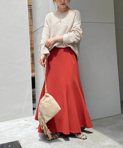 CAPRICIEUX LE'MAGE（カプリシューレマージュ）の「コットンワッフルニット（ニット/セーター・レディース・アイボリー/チャコールグレー・FREE）」の12枚目の写真