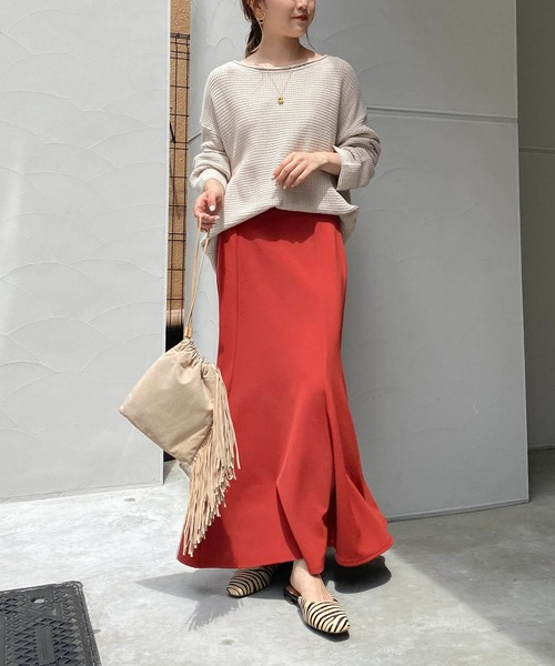 CAPRICIEUX LE'MAGE（カプリシューレマージュ）の「コットンワッフルニット（ニット/セーター・レディース・アイボリー/チャコールグレー・FREE）」の16枚目の写真