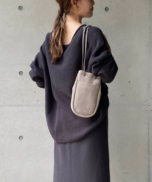 CAPRICIEUX LE'MAGE（カプリシューレマージュ）の「コットンワッフルニット（ニット/セーター・レディース・アイボリー/チャコールグレー・FREE）」の17枚目の写真