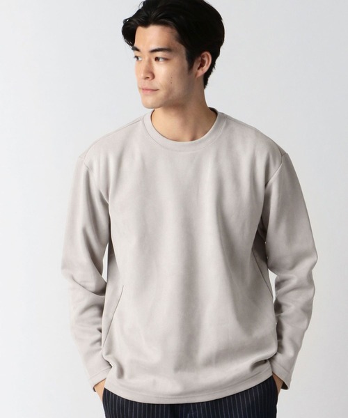 HIDEAWAYS NICOLE(ハイダウェイニコル)の「ポンチスウェードプルオーバー(Tシャツ/カットソー・メンズ・ブラック/シルバーグレー/モカ/ライトベージュ/オレンジ系その他・MEDIUM/LARGE/X-LARGE)」の3枚目の写真