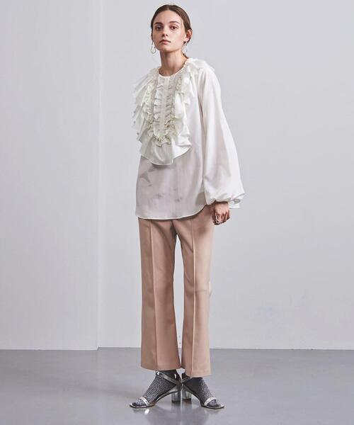 UNITED ARROWS(ユナイテッドアローズ)の「<UNITED ARROWS>フェイクレザー フレアパンツ G◆(その他パンツ・レディース・ブラック/ライトピンク・38/36/34/40)」の1枚目の写真