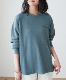 KANGOL EXTRA COMFORT | バイカラー(配色)ステッチ　ワッフルラウンドヘムロンT(Tシャツ/カットソー)