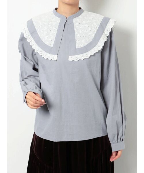 merry jenny（メリージェニー）の「レースコンビbigカラーブラウス（シャツ/ブラウス・レディース・オフホワイト/グレー/ブラック・FREE）」の11枚目の写真