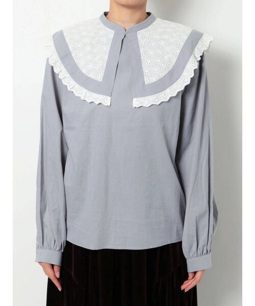 merry jenny（メリージェニー）の「レースコンビbigカラーブラウス（シャツ/ブラウス・レディース・オフホワイト/グレー/ブラック・FREE）」の13枚目の写真