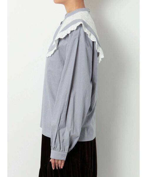 merry jenny（メリージェニー）の「レースコンビbigカラーブラウス（シャツ/ブラウス・レディース・オフホワイト/グレー/ブラック・FREE）」の9枚目の写真