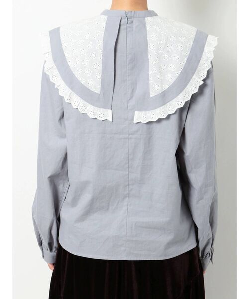 merry jenny（メリージェニー）の「レースコンビbigカラーブラウス（シャツ/ブラウス・レディース・オフホワイト/グレー/ブラック・FREE）」の7枚目の写真