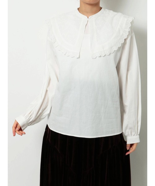 merry jenny（メリージェニー）の「レースコンビbigカラーブラウス（シャツ/ブラウス・レディース・オフホワイト/グレー/ブラック・FREE）」の19枚目の写真