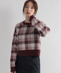 Andemiu | チェックジャカードニット227901(ニット/セーター)