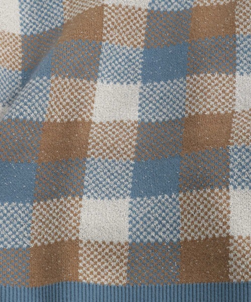 Andemiu（アンデミュウ）の「チェックジャカードニット227901（ニット/セーター・レディース・ブルー/ボルドー/ブラック・FREE）」の8枚目の写真