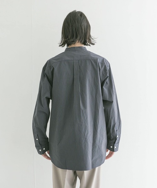 WORK NOT WORK URBAN RESEARCH（ワークノットワークアーバンリサーチ）の「WORK NOT WORK　Stripe Band collar Shirts（シャツ/ブラウス・メンズ・ベージュ/ブルー/ボルドー・MEDIUM/X-LARGE/SMALL/LARGE）」の12枚目の写真