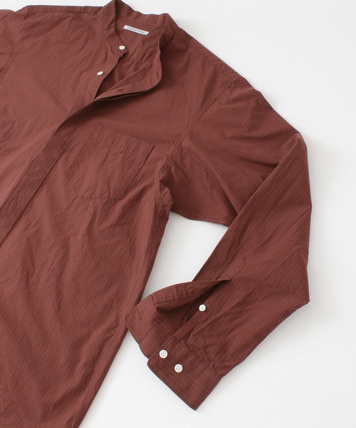 WORK NOT WORK URBAN RESEARCH（ワークノットワークアーバンリサーチ）の「WORK NOT WORK　Stripe Band collar Shirts（シャツ/ブラウス・メンズ・ベージュ/ブルー/ボルドー・MEDIUM/X-LARGE/SMALL/LARGE）」の16枚目の写真
