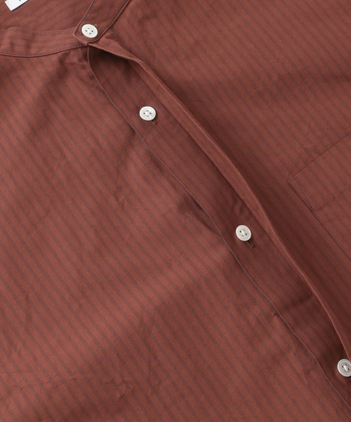 WORK NOT WORK URBAN RESEARCH（ワークノットワークアーバンリサーチ）の「WORK NOT WORK　Stripe Band collar Shirts（シャツ/ブラウス・メンズ・ベージュ/ブルー/ボルドー・MEDIUM/X-LARGE/SMALL/LARGE）」の17枚目の写真