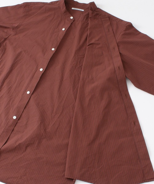 WORK NOT WORK URBAN RESEARCH（ワークノットワークアーバンリサーチ）の「WORK NOT WORK　Stripe Band collar Shirts（シャツ/ブラウス・メンズ・ベージュ/ブルー/ボルドー・MEDIUM/X-LARGE/SMALL/LARGE）」の18枚目の写真